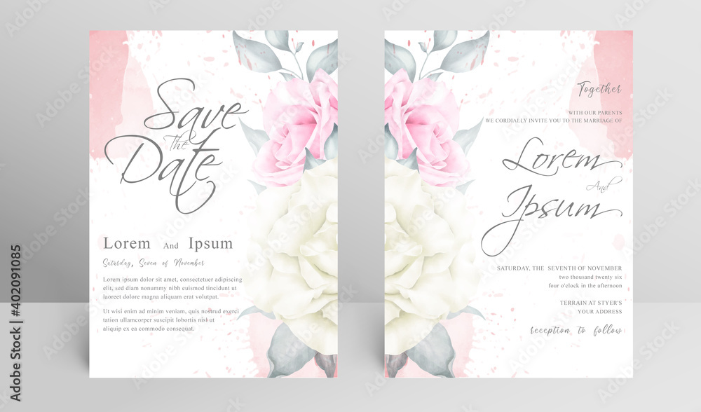 Elegant Wedding Invitation card set template