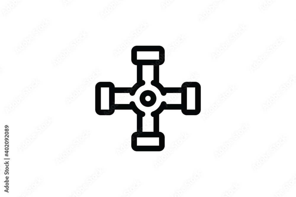 Plumber Outline Icon - Plus Wrench Plumber Outline Icon - Plus Wrench