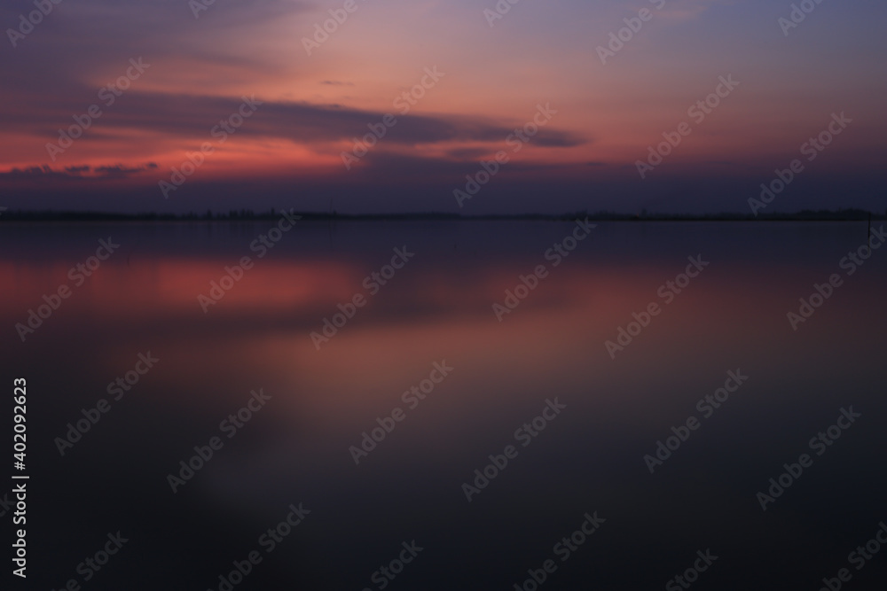 Night view of Lam Pao Dam Kalasin Province, Thailand