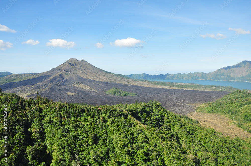 Batur vulcano in Bali Indonesia during a sunny day Batur vulcano in Bali Indonesia during a sunny day
