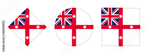 australia colonial flag icon set. isolated on white background