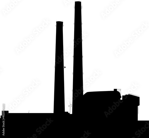 factory silhouette isolated on white