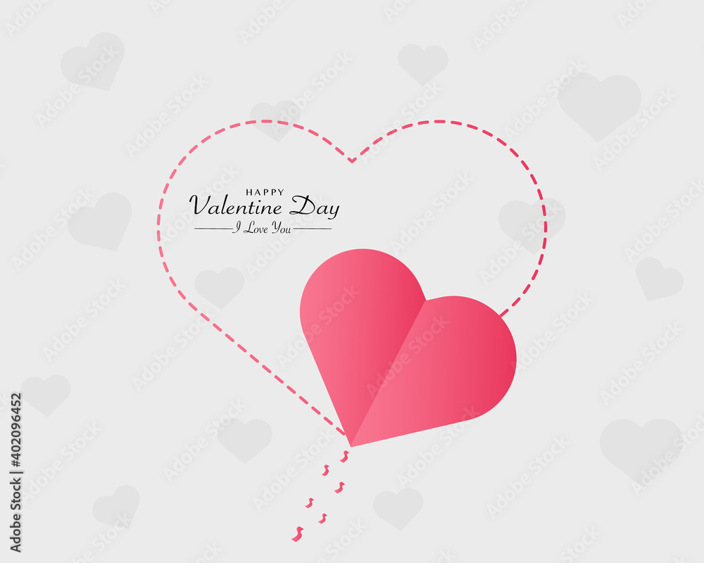 Happy valentines day paper style background Vector