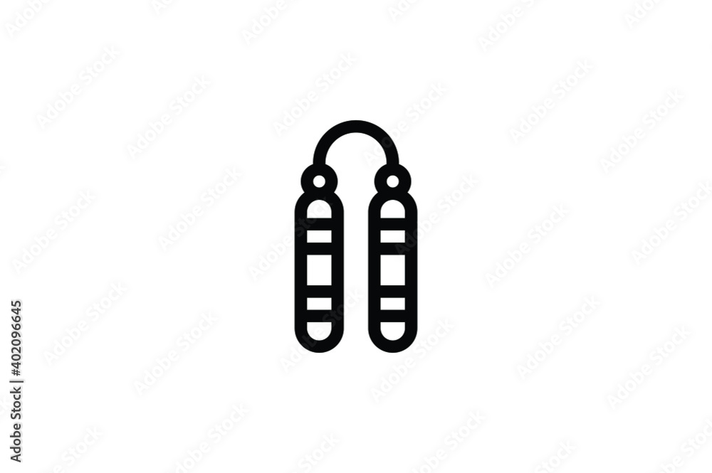 Martial Art Outline Icon - Nunchaku Martial Art Outline Icon - Nunchaku