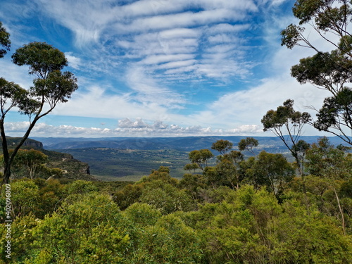 Beautiful view of mountains and valleys, Narrow Neck Lookout, Blue Mountain National Park, New South Wales, Australia  © Ivan