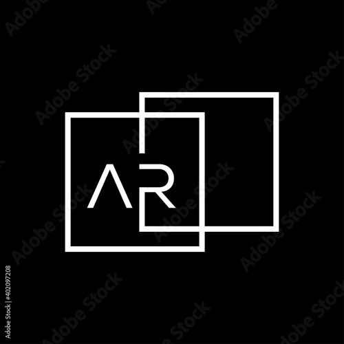 Creative initial letter AR square logo design concept vector