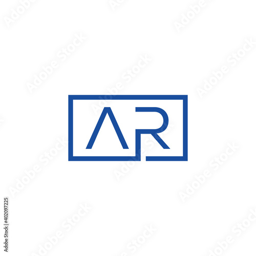 Creative initial letter AR square logo design concept vector