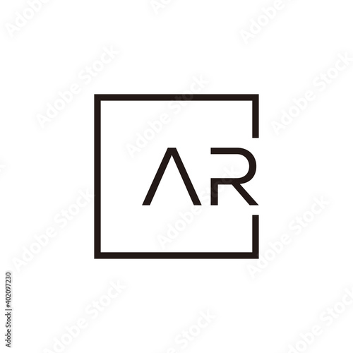 Creative initial letter AR square logo design concept vector