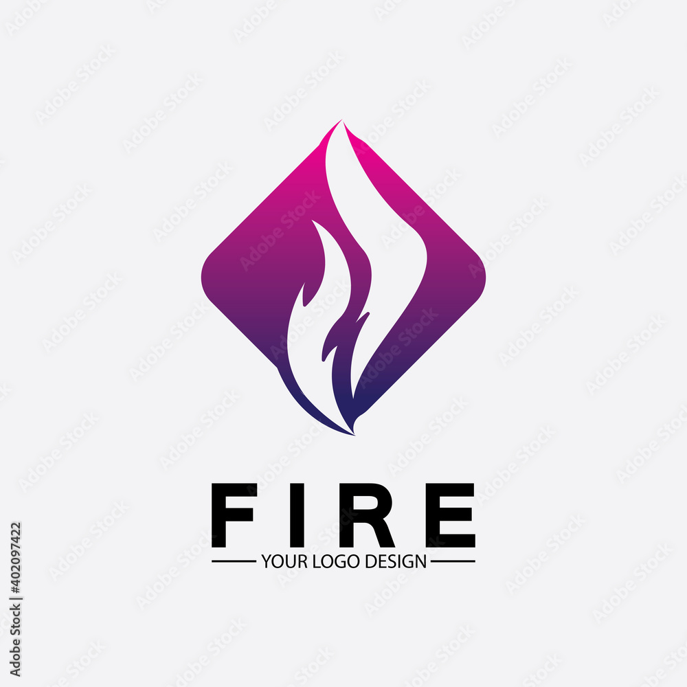 Fototapeta premium fire flame logo icon vector design template
