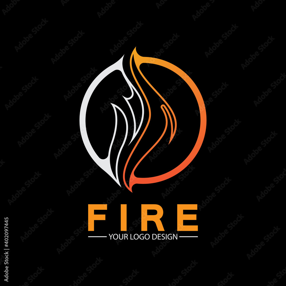 Obraz premium fire flame logo icon vector design template