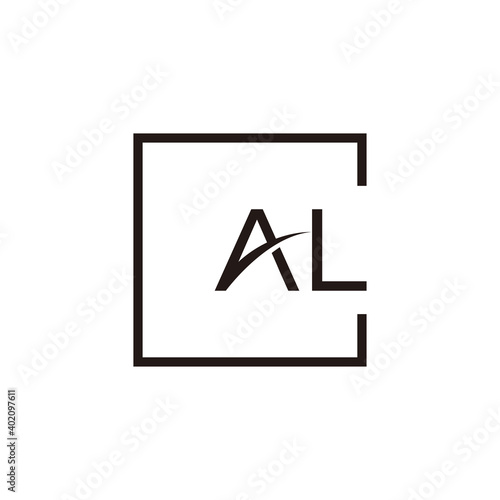 Creative initial letter AL square logo design concept vector