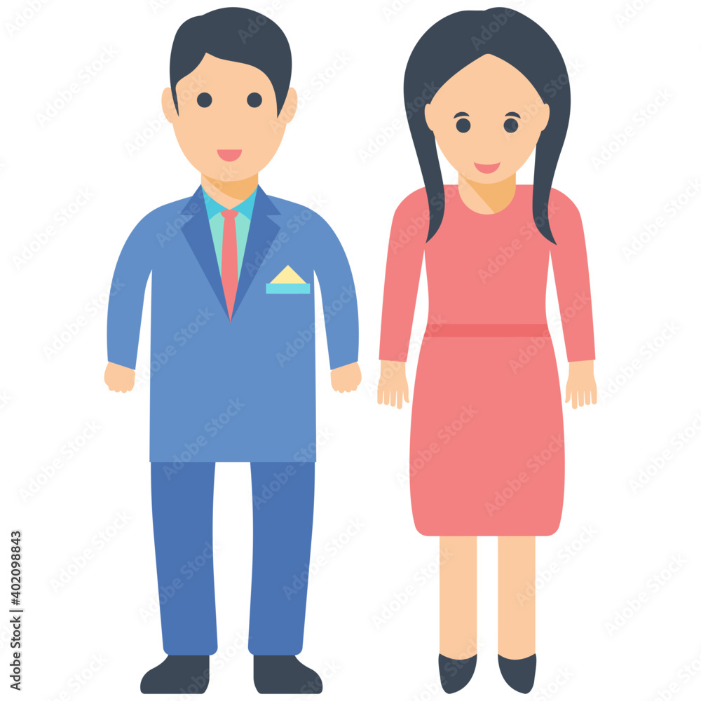 Married Couple Flat Icon 