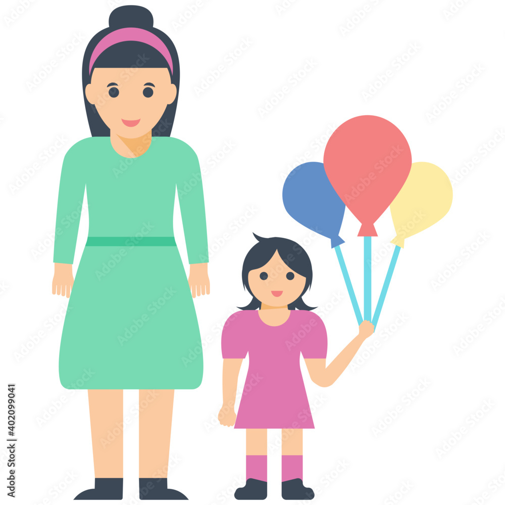 Single Parent Flat Icon Single Parent Flat Icon