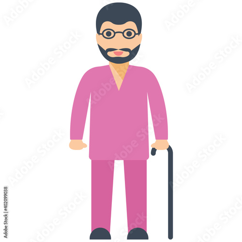 Middle Age Man Flat Icon