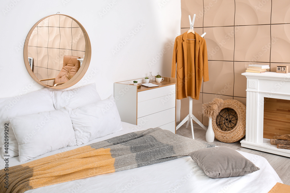 Fototapeta premium Stylish interior of modern bedroom