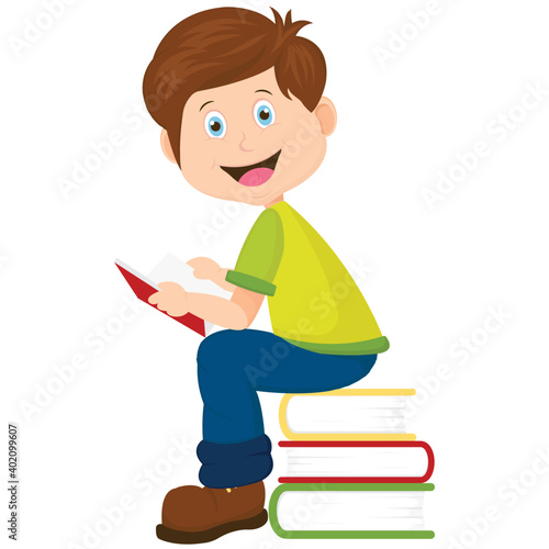 Schoolboy Sitting Illustration 
