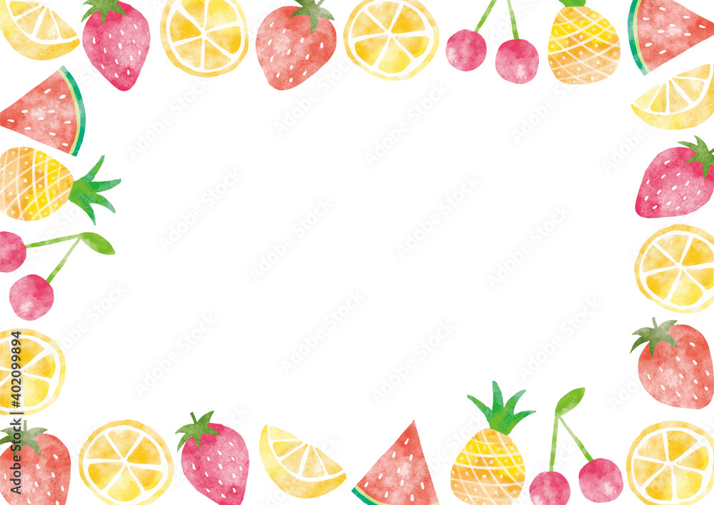 フルーツ_フレーム_水彩03