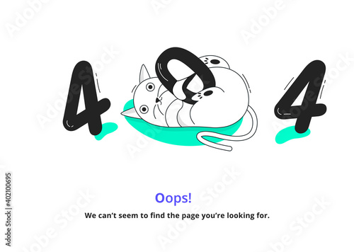 Error 404 Page With Sleeping Cat