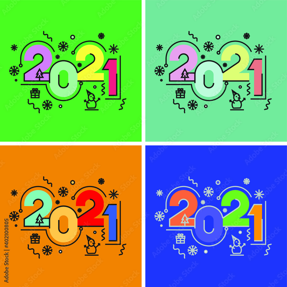 Fototapeta premium Happy new year colorful background