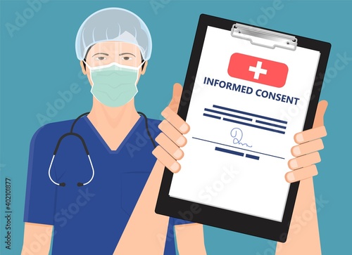 health care treat form test option decide risk benefit agree sign legal verbal researcher trial survey cancer exam illness medicine nurse vaccinations biopsy study emergency life saving