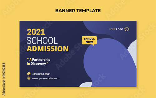 School admission banner template for junior and senior high school