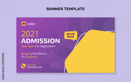 Kids school education admission banner template