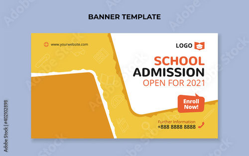 School admission banner template. Suitable for junior or preschool promotion