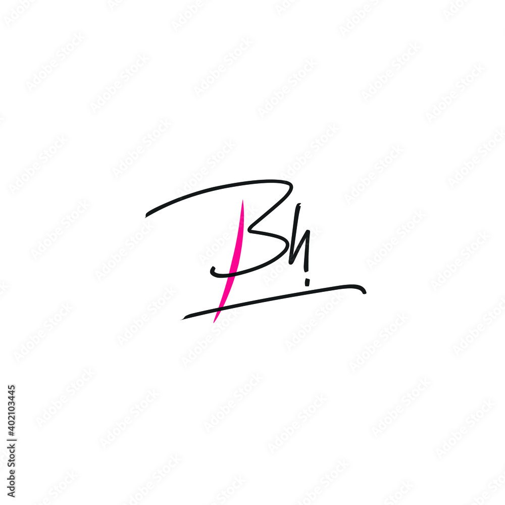 Bh hand handwritten logo for identity Bh hand handwritten logo for identity