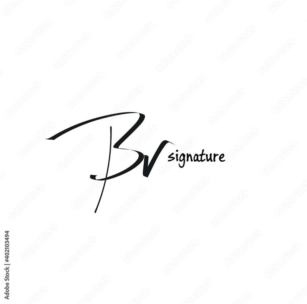 BV hand handwritten logo for identity BV hand handwritten logo for identity