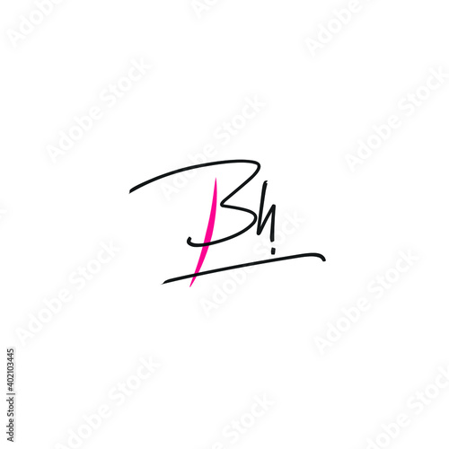 Bh hand handwritten logo for identity