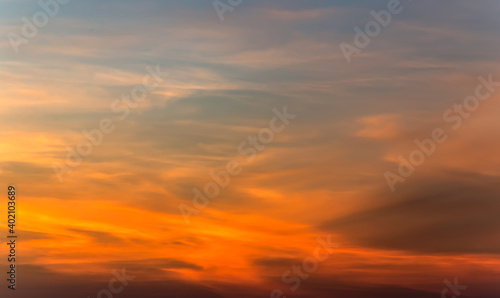 sky sunset or sunrise background cloud yellow cloudy light morning nature.