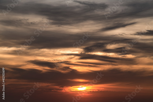 sky sunset or sunrise background cloud yellow cloudy light morning nature. © Emoji Smileys People