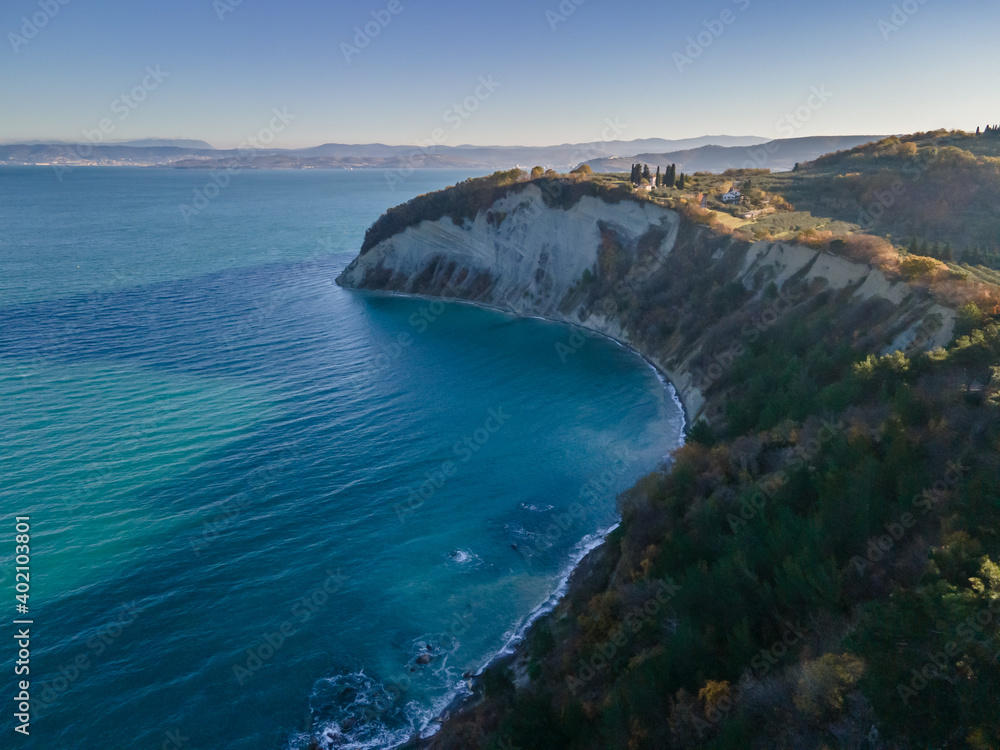 Famous  Moon bay near Strunjan in Istria, Slovenia