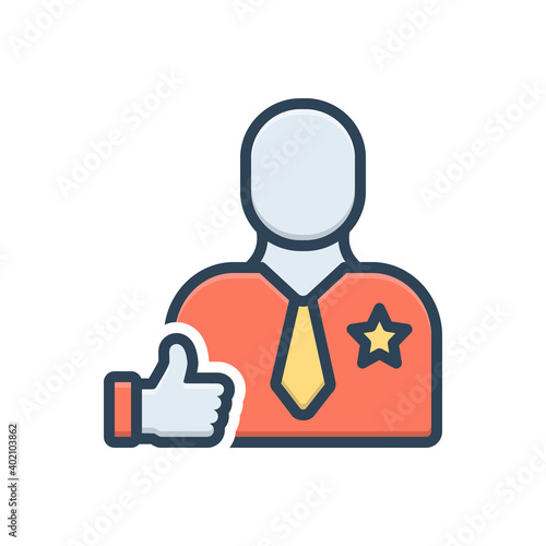 Color illustration icon for encourage 