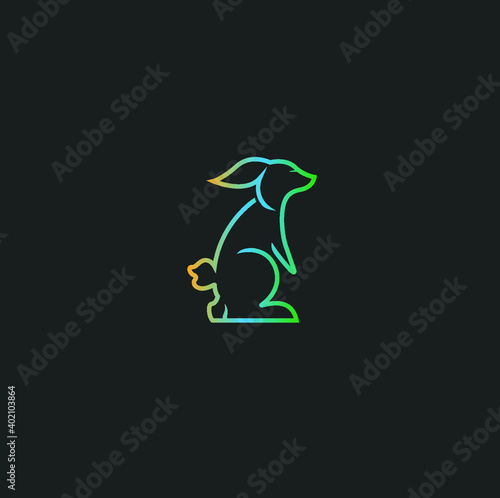logo rabbit company animal simple elegant