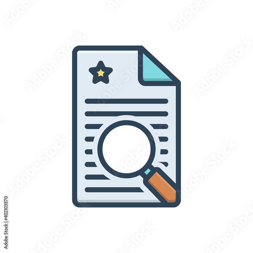Color illustration icon for finding