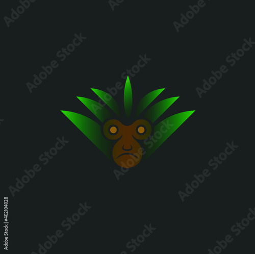 logo animal monkey nature simple elegant