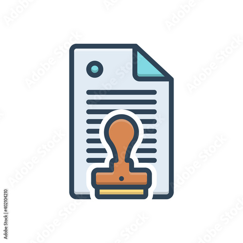 Color illustration icon for permission