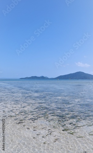 a beautiful view from Pantai pasir putih (White sand Beach) Lampung - Indonesia 2020 photo