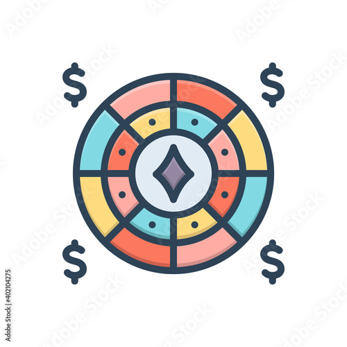 Color illustration icon for stake