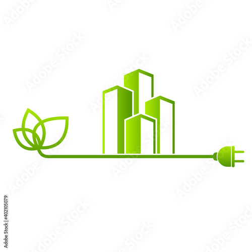 Eco City Real Estate Leaf and Green sign Template