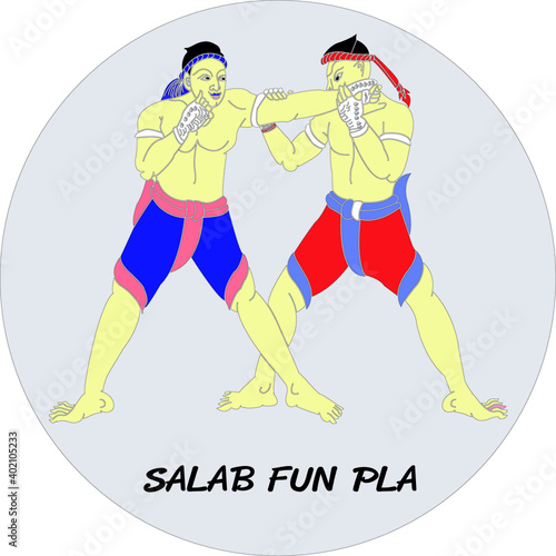 The Thai Art of Boxing, A Thai Heritage, Major Thai-style boxing winning card : 15 styles.
 1 of 15 styles of  Mae Mai Muay Thai.This style is called Salab Fun Pla.