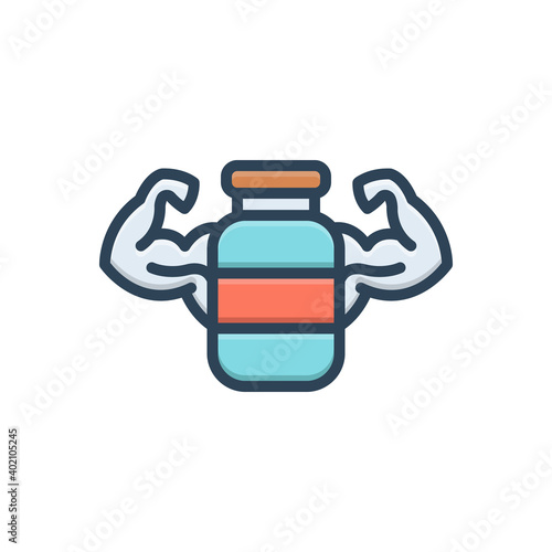 Color illustration icon for reinforce