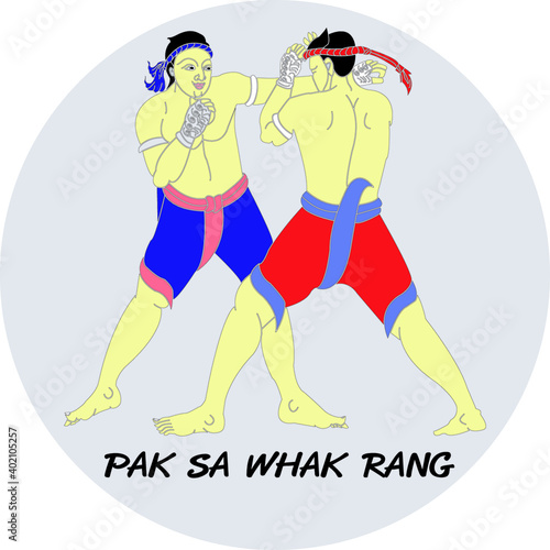 The Thai Art of Boxing, A Thai Heritage, Major Thai-style boxing winning card : 15 styles.
 1 of 15 styles of  Mae Mai Muay Thai.This style is called Pak Sa Whak Rang
