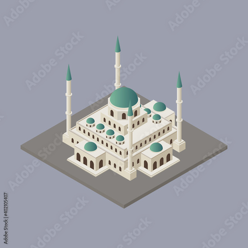 Isometric islamic mosque