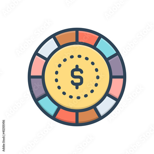 Color illustration icon for bet