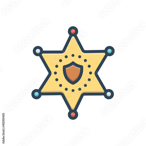 Color illustration icon for deputy