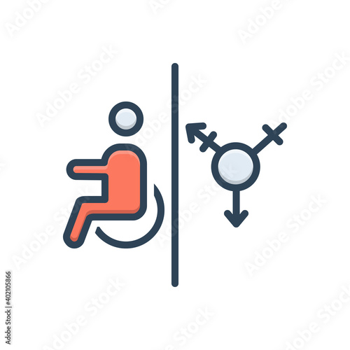 Color illustration icon for regardless