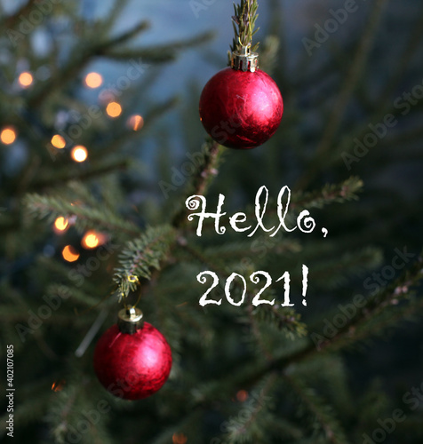 New Year card with text 