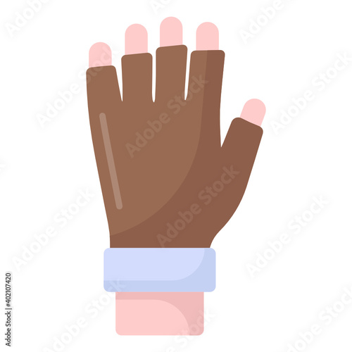 
Fitness glove flat customized vector, gym equipment 
